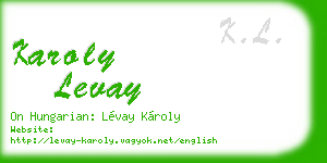 karoly levay business card