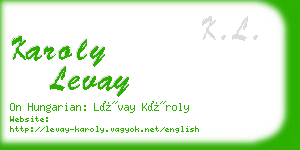 karoly levay business card